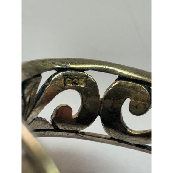 Estate Sterling Silver 925 Filigree Hoop Earrings 1.11” EZ Back Marked 5.2g - Picture 5 of 8